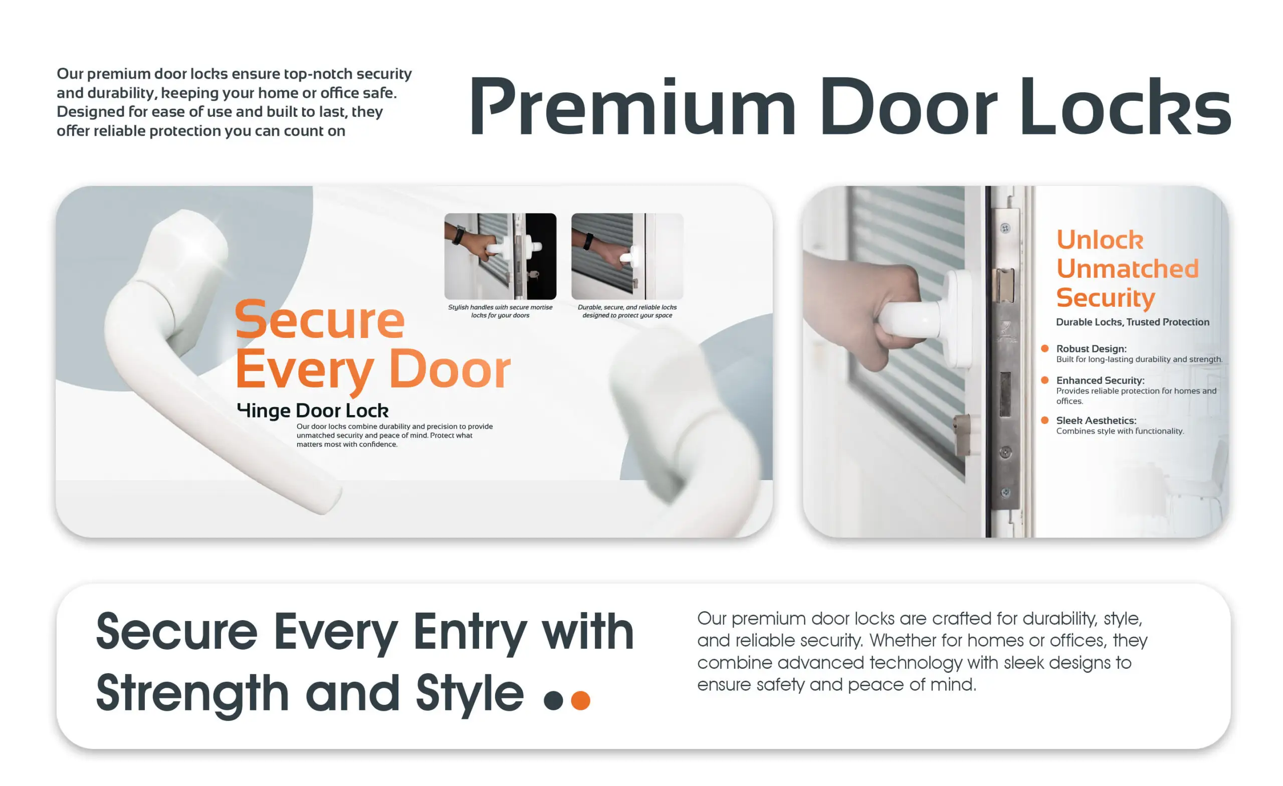 Best premium door locks and hinge hardware from the top hardware store in Middle East for secure modern homes and offices